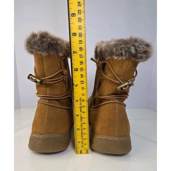 Journee Collection Zip Up Faux Fur Brown Eskimo Boots Sz 8.5 Winter Comfort - Picture 7 of 13